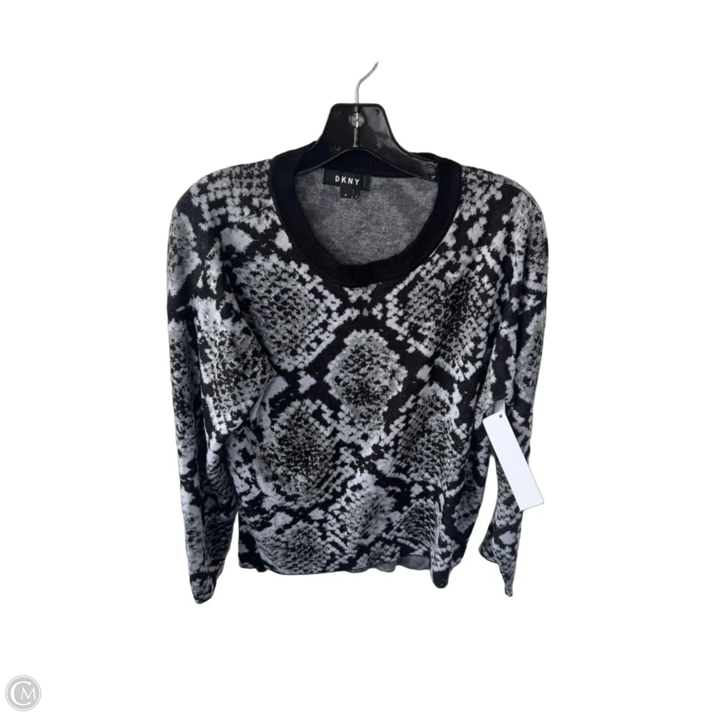 Sweater By Dkny In Black & Grey, Size: M