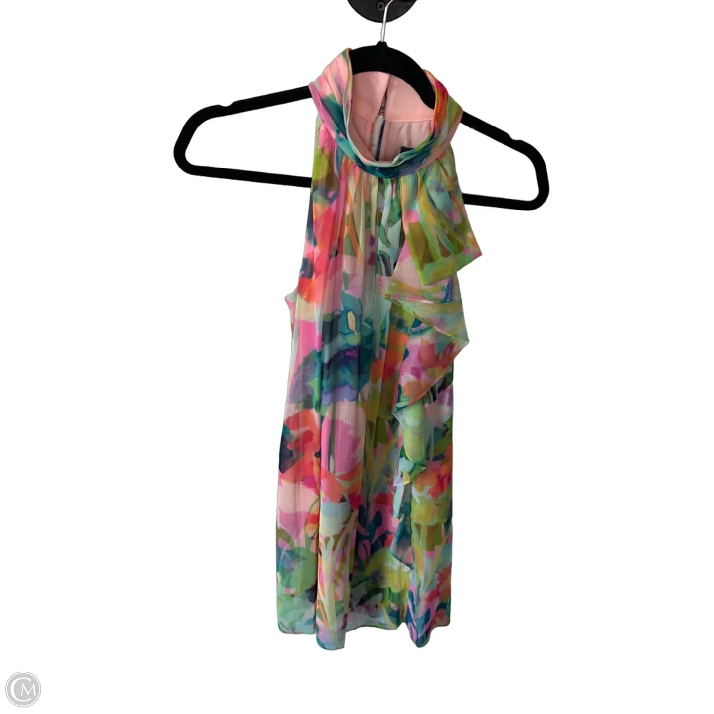 Dress Party Short By Adrianna Papell In Green & Pink, Size: S