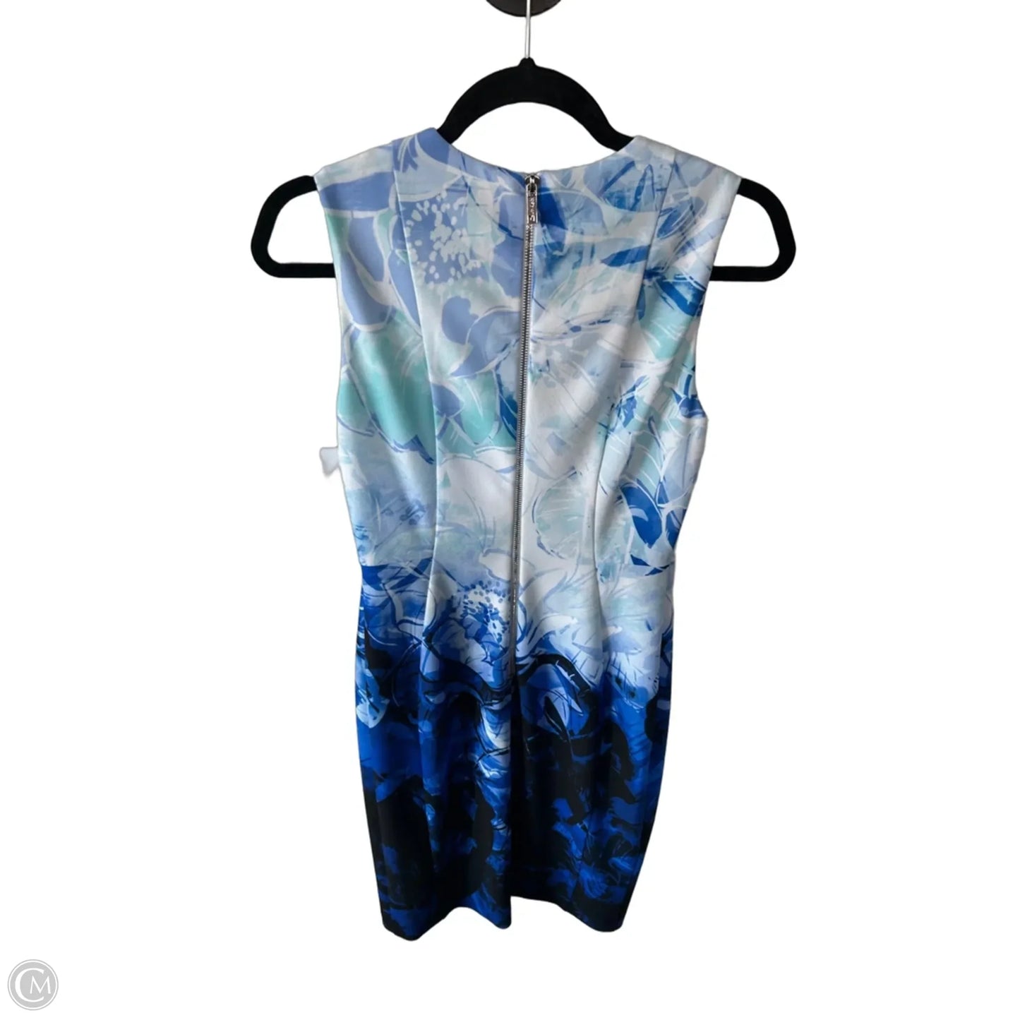 Dress Work By Calvin Klein In Blue & White, Size: S