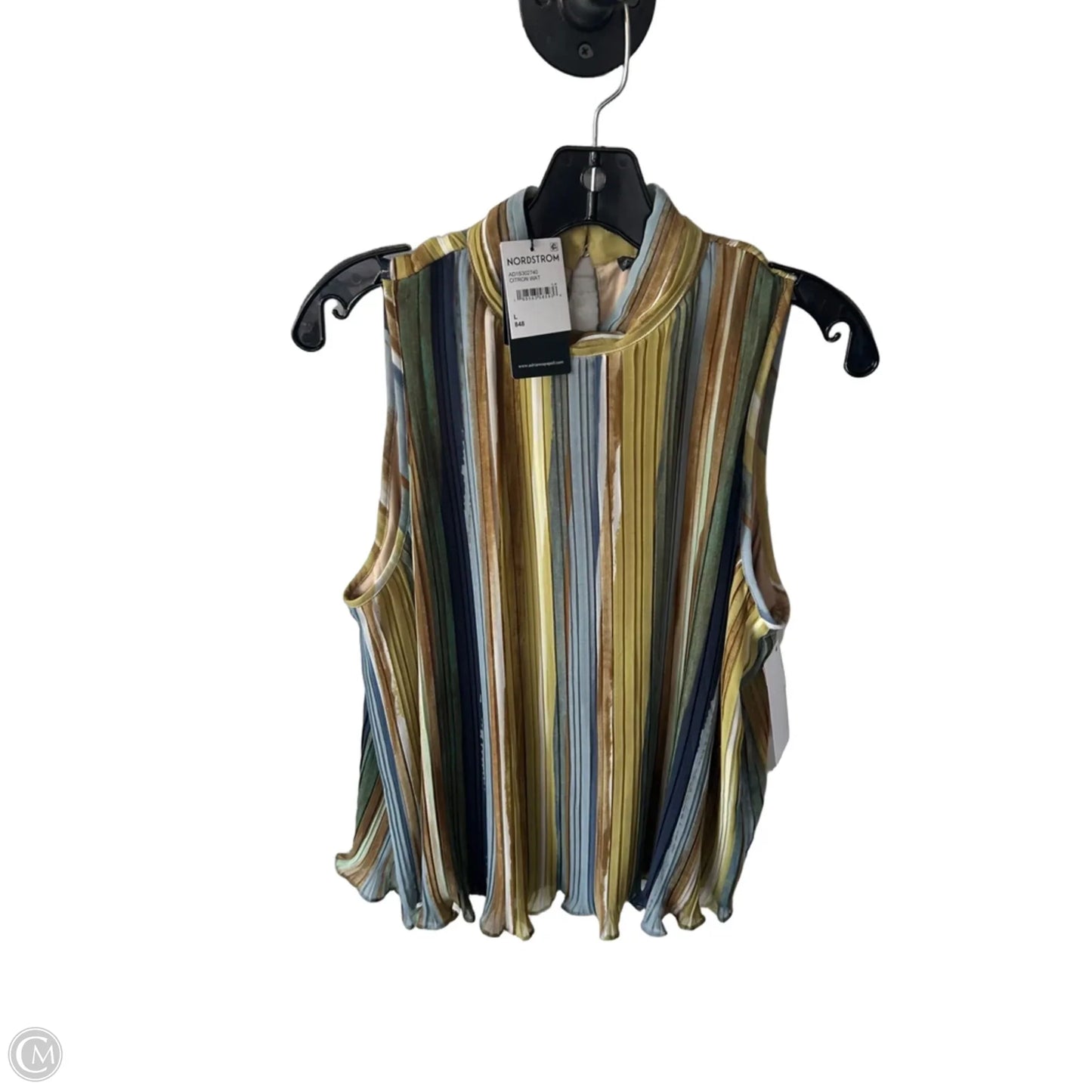 Blouse Sleeveless By Adrianna Papell In Green, Size: L