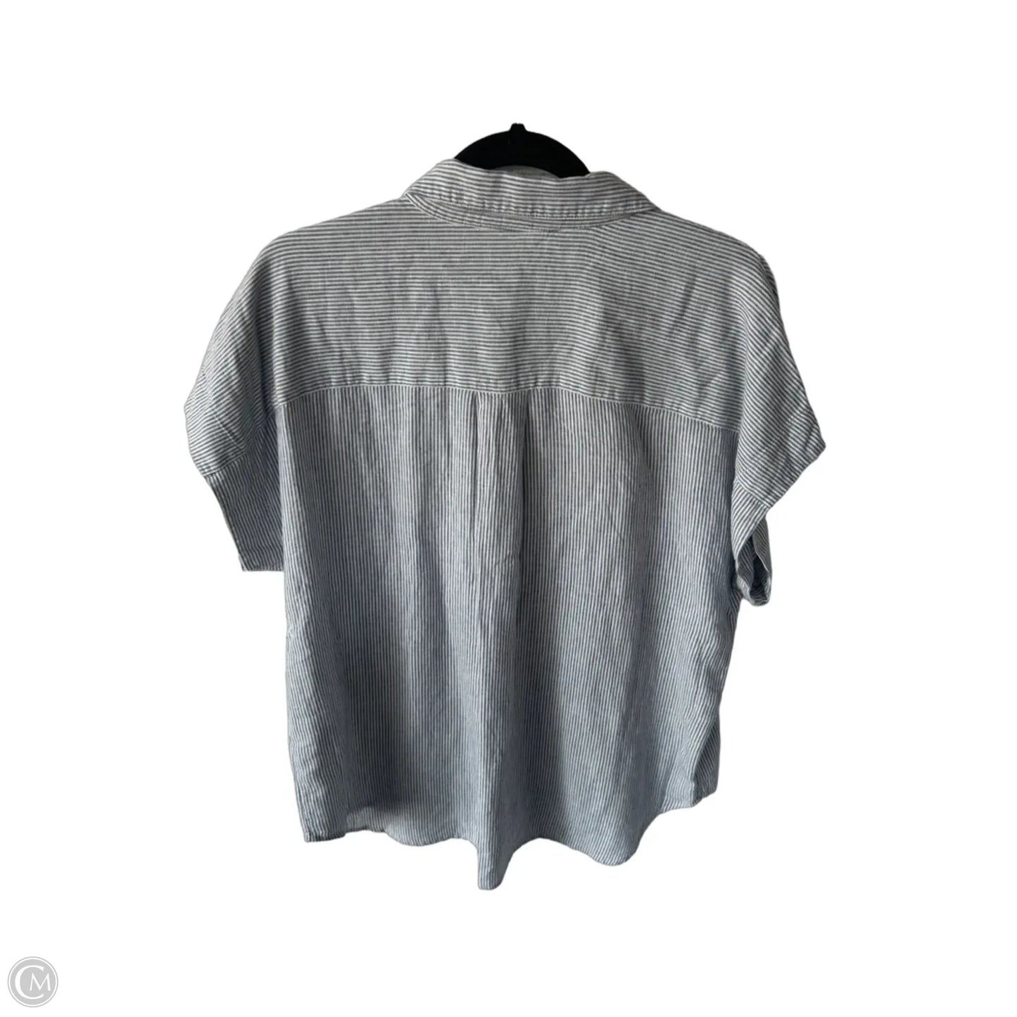 Top Short Sleeve By Caslon In Blue & White, Size: L