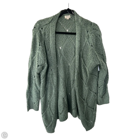Sweater Cardigan By Pol In Green, Size: S