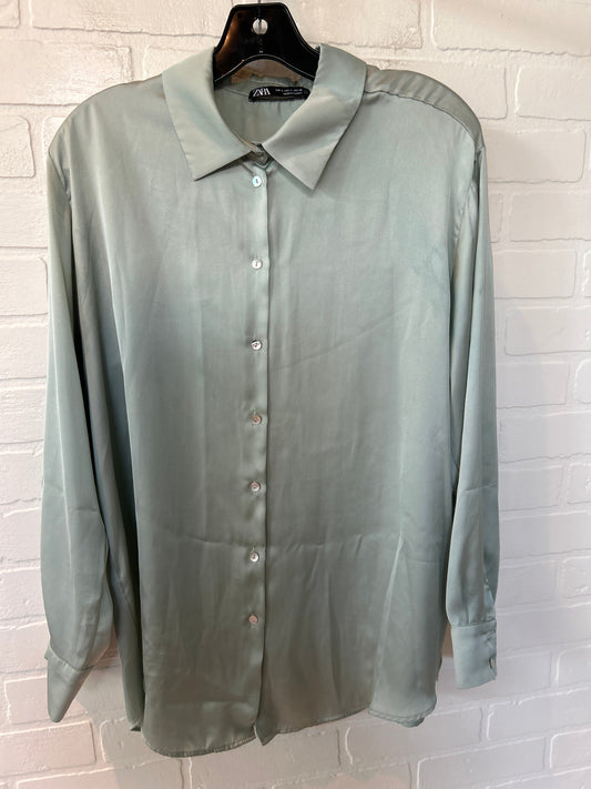 Green Top Long Sleeve Zara, Size L