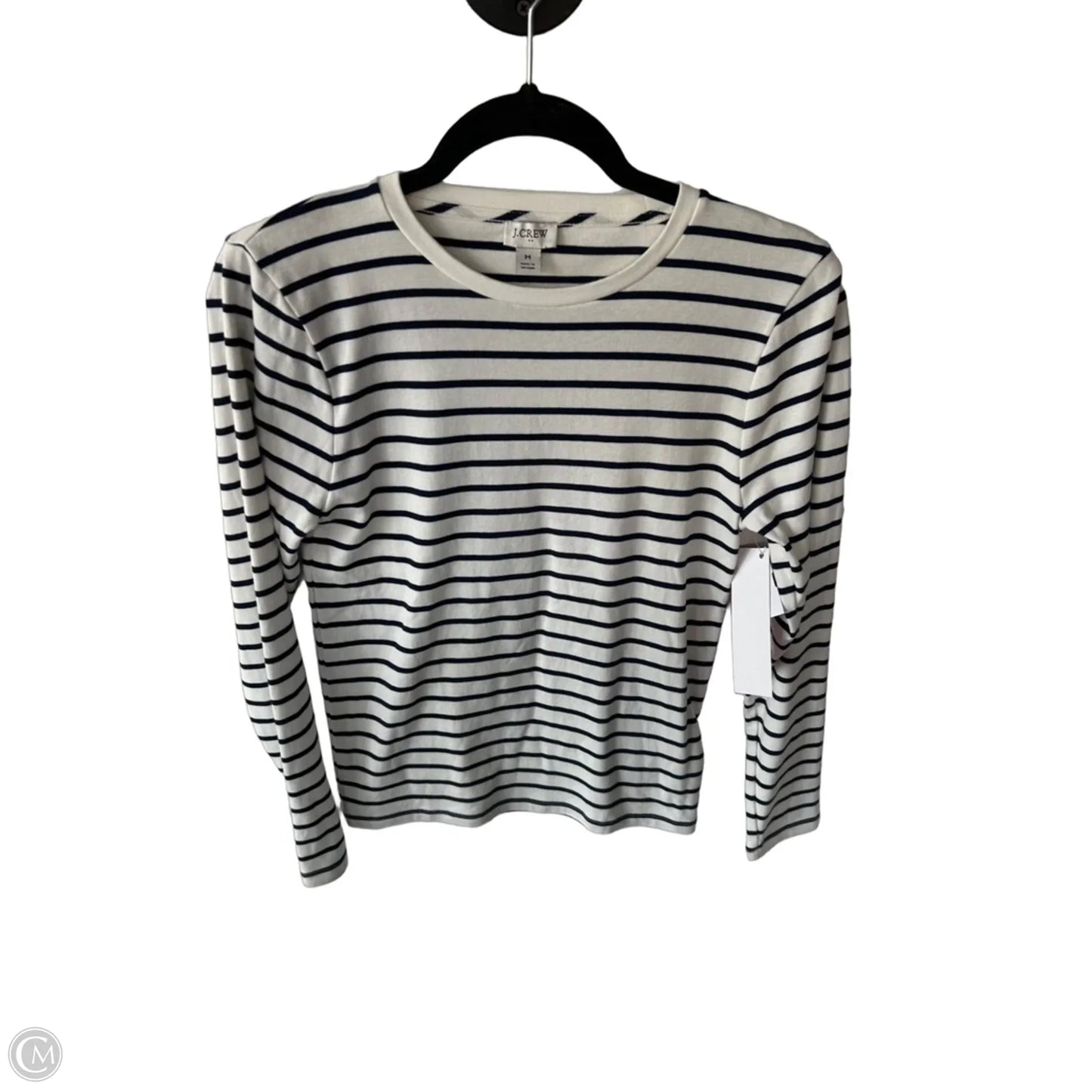 Top Long Sleeve Basic By J. Crew In Blue & White, Size: M