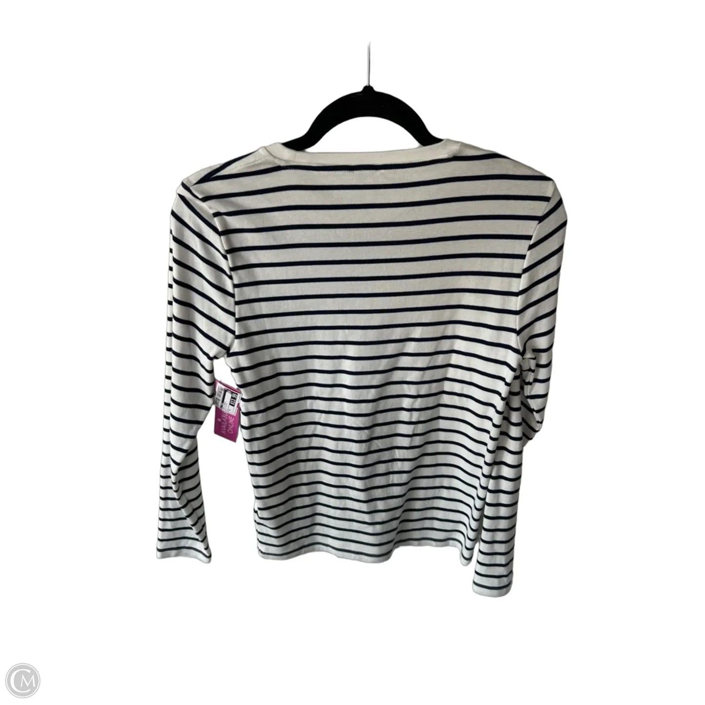 Top Long Sleeve Basic By J. Crew In Blue & White, Size: M