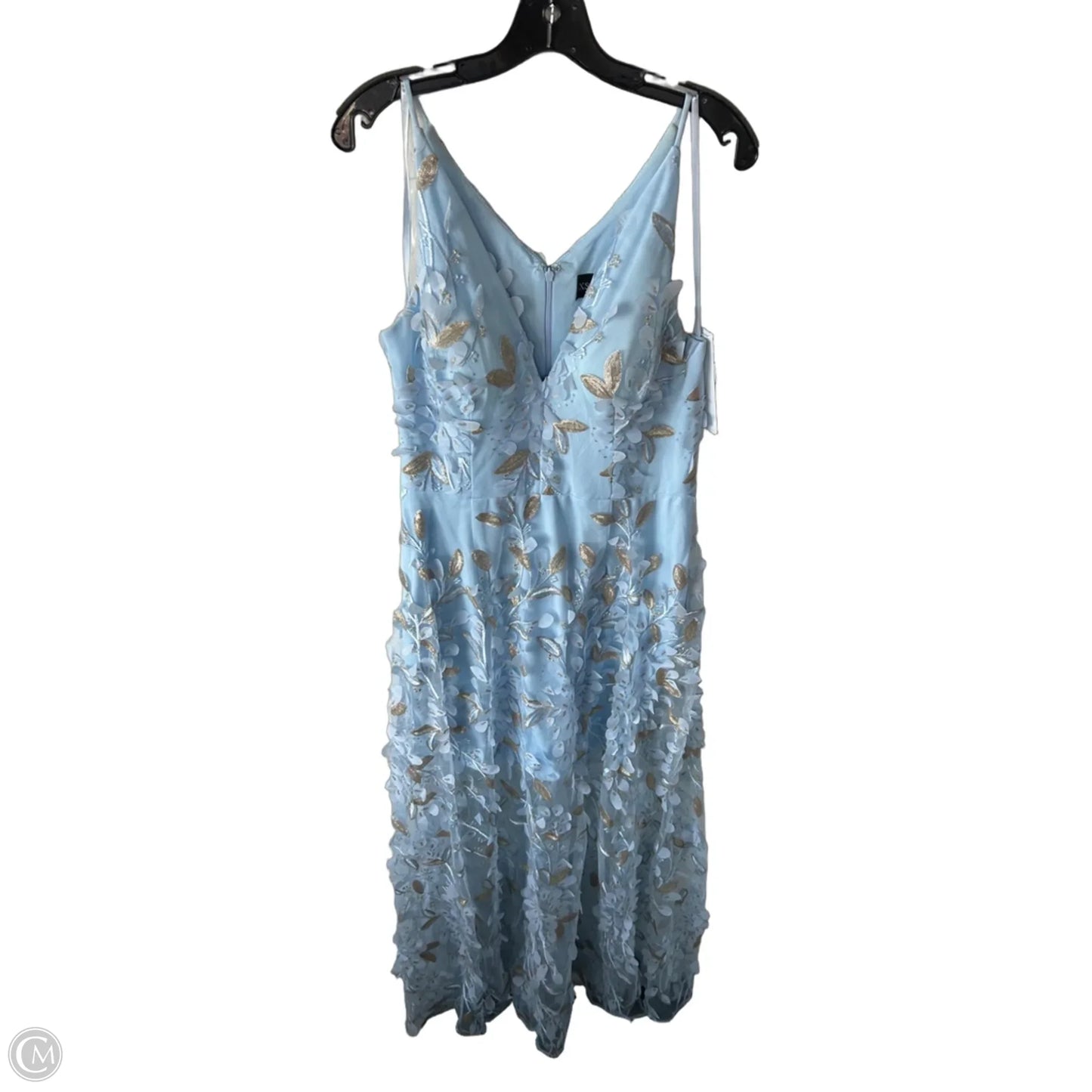 Dress Designer By Xscape In Blue & Gold, Size: L