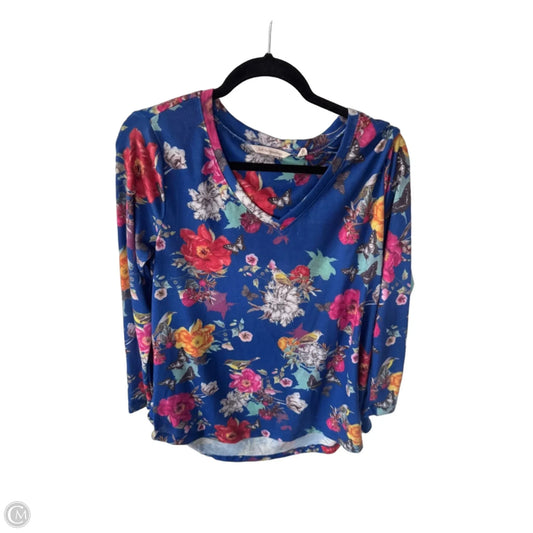 Top Long Sleeve By Soft Surroundings In Blue & Pink, Size: L