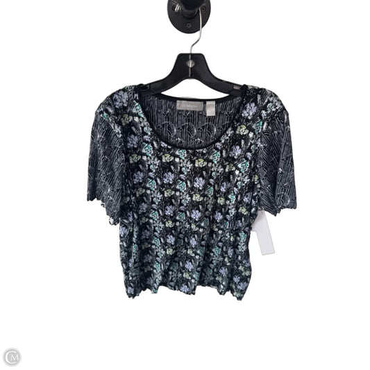 Top Short Sleeve By Liz Claiborne In Black & White, Size: 1x