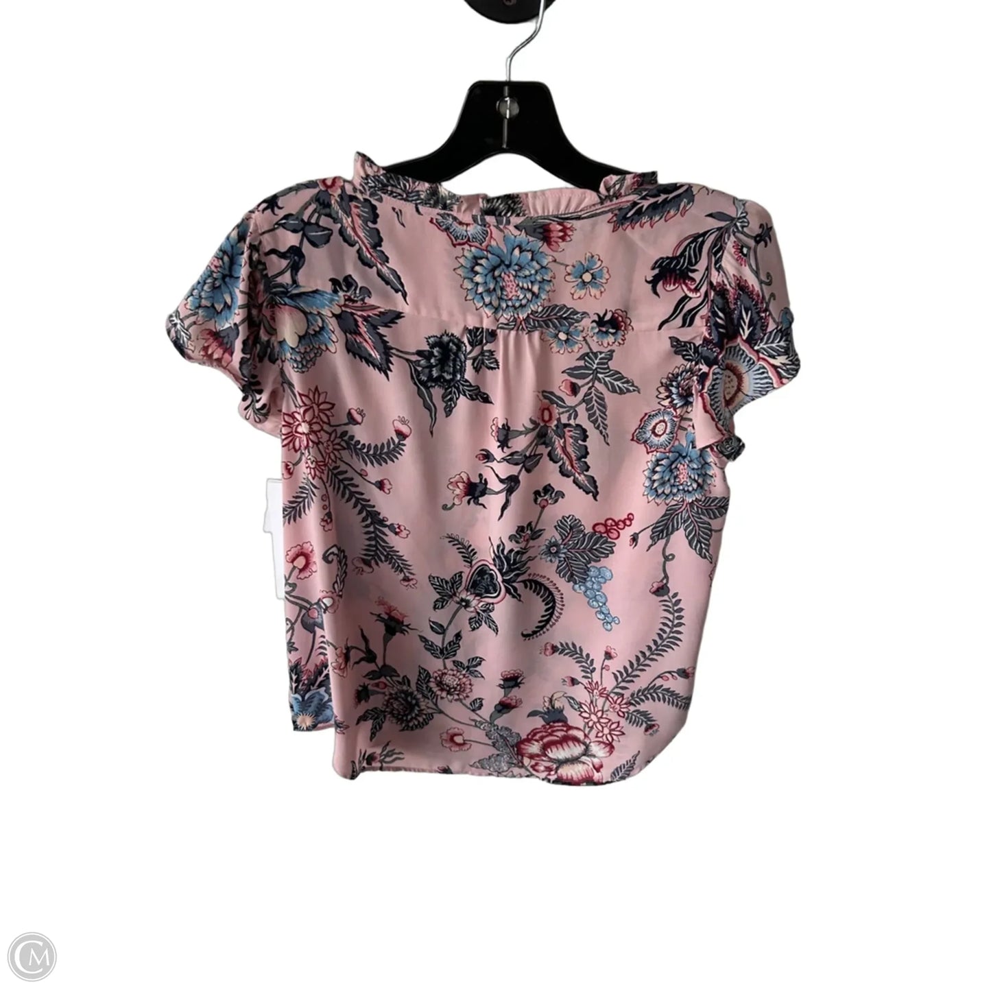 Top Short Sleeve By Loft In Grey & Pink, Size: S