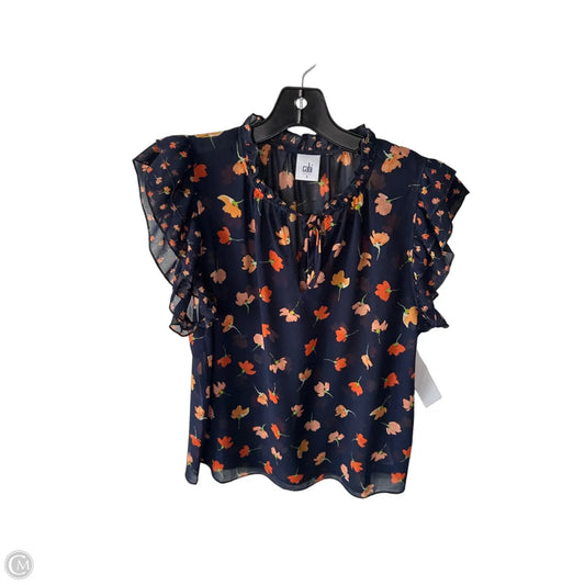 Top Short Sleeve By Cabi In Blue & Orange, Size: S