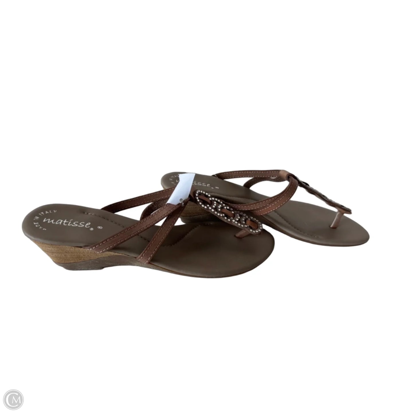Sandals Heels Wedge By Matisse In Brown & Silver, Size: 8