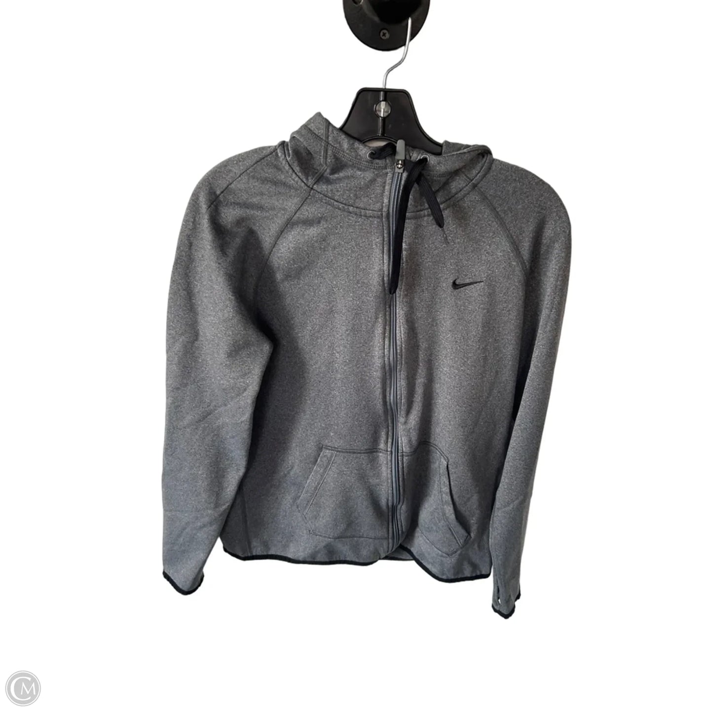 Athletic Sweatshirt Collar By Nike In Grey, Size: M