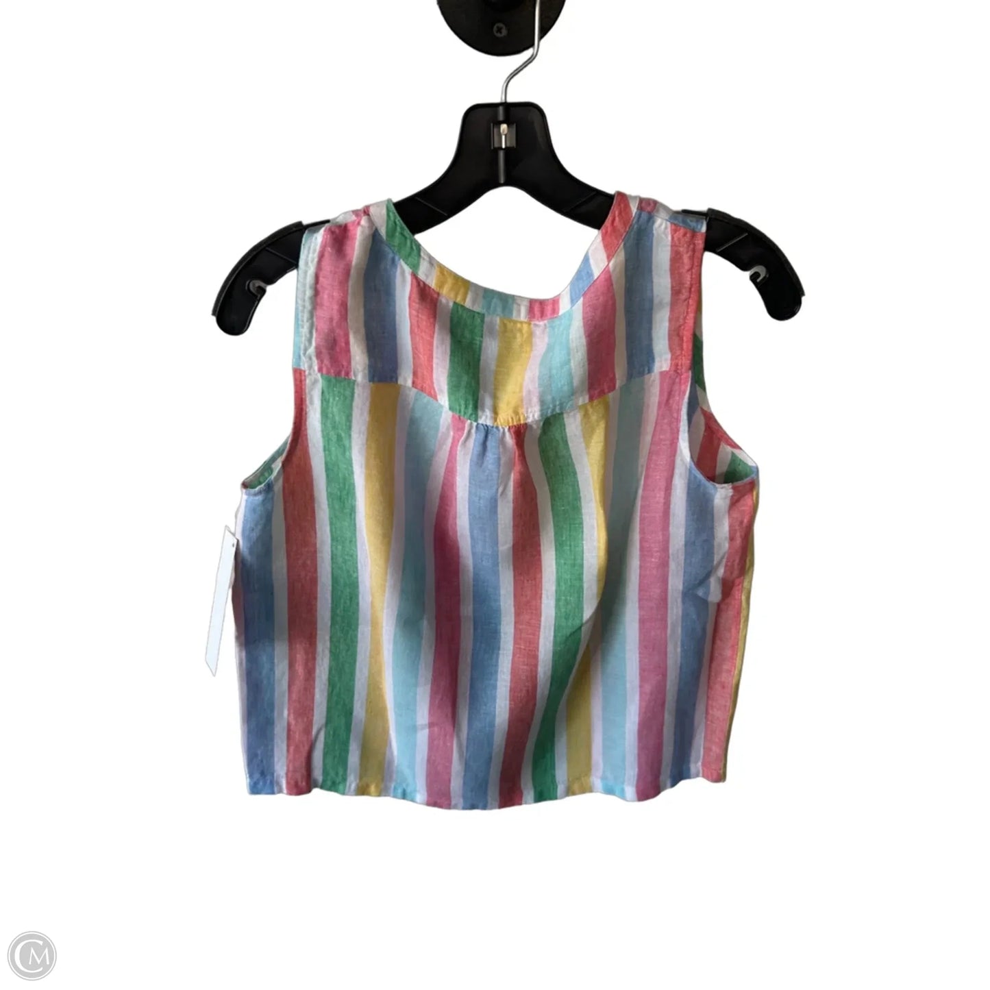 Top Sleeveless By Talbots In Striped Pattern, Size: M