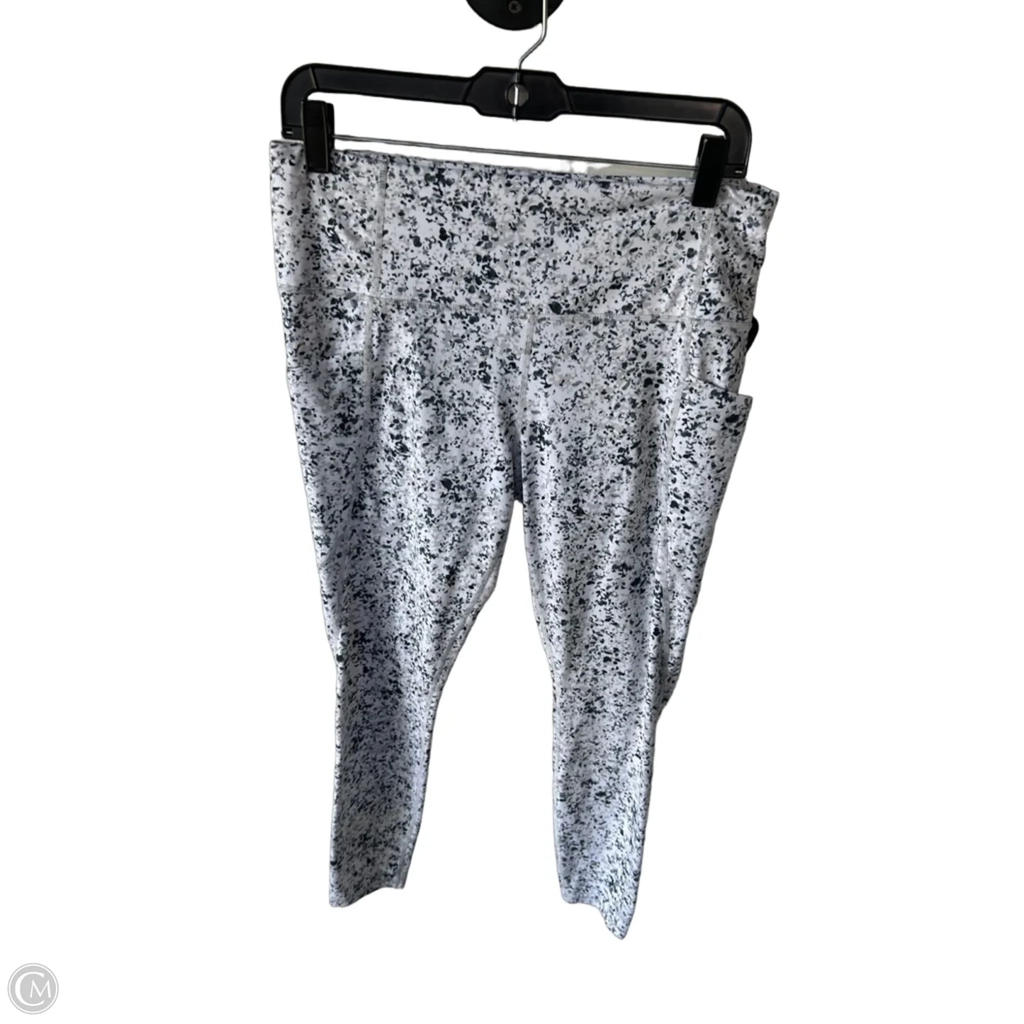 Athletic Leggings By Athleta In Grey & White, Size: L