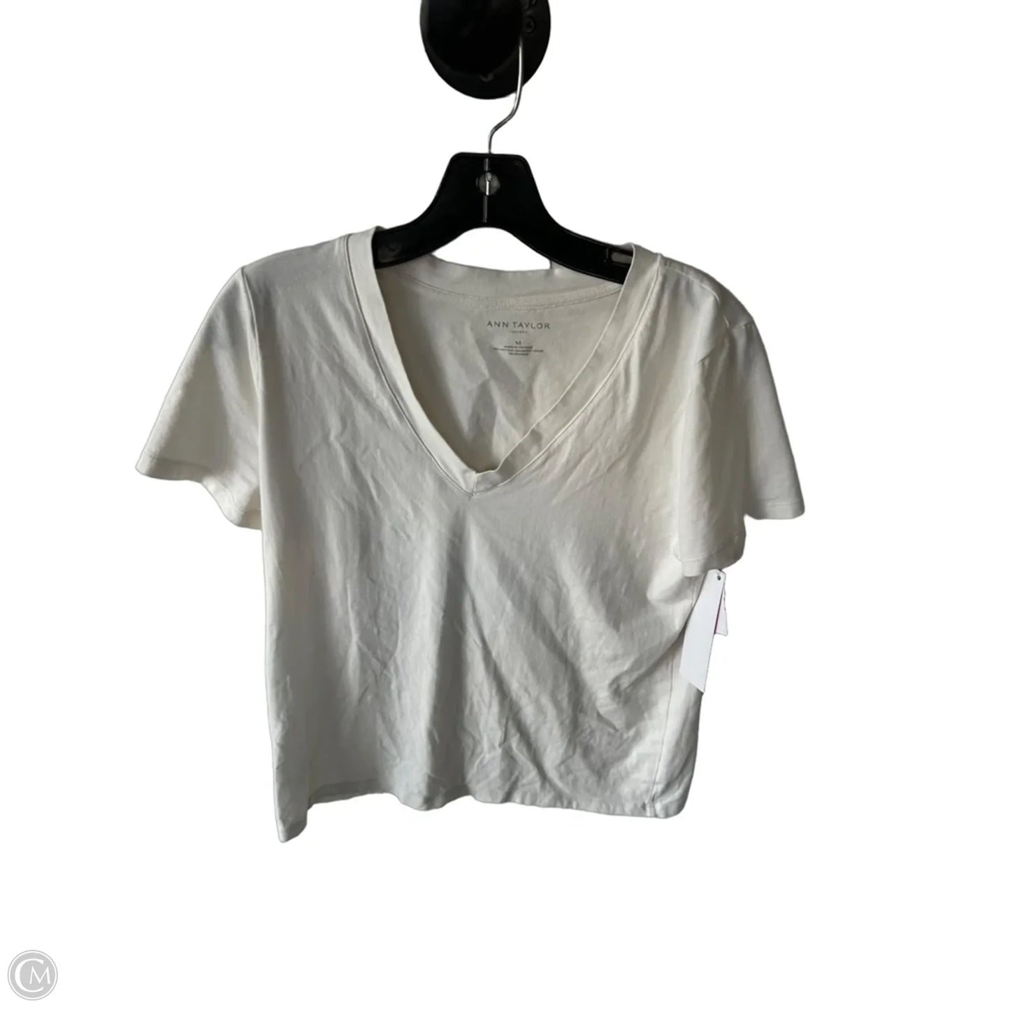 Top Short Sleeve Basic By Ann Taylor In White, Size: M