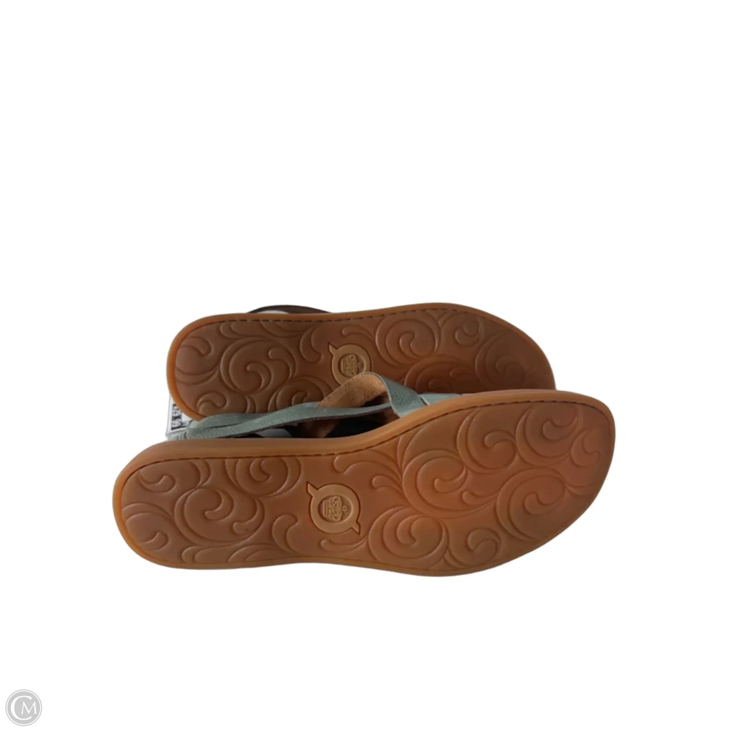 Sandals Flats By Born In Green & Tan, Size: 9