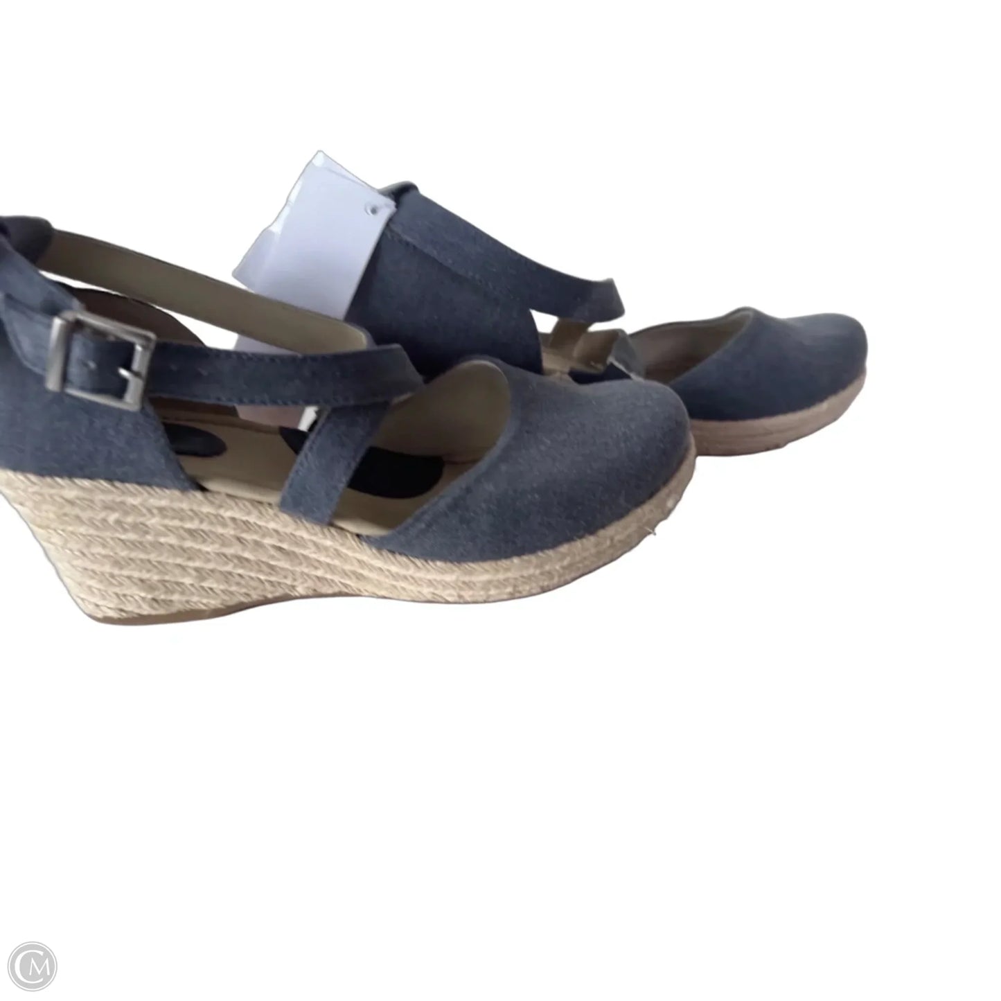 Shoes Heels Wedge By Boc In Blue & Tan, Size: 8