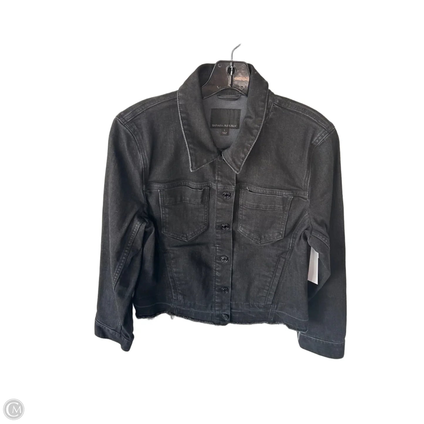 Jacket Denim By Banana Republic In Black Denim, Size: L