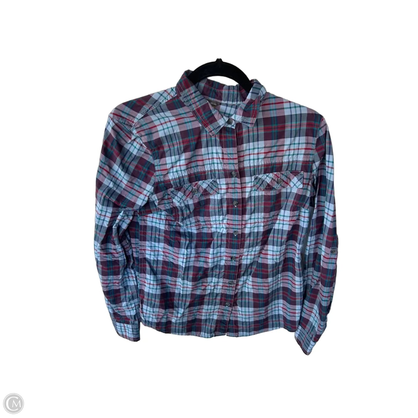 Top Long Sleeve By Eddie Bauer In Blue & Purple, Size: S