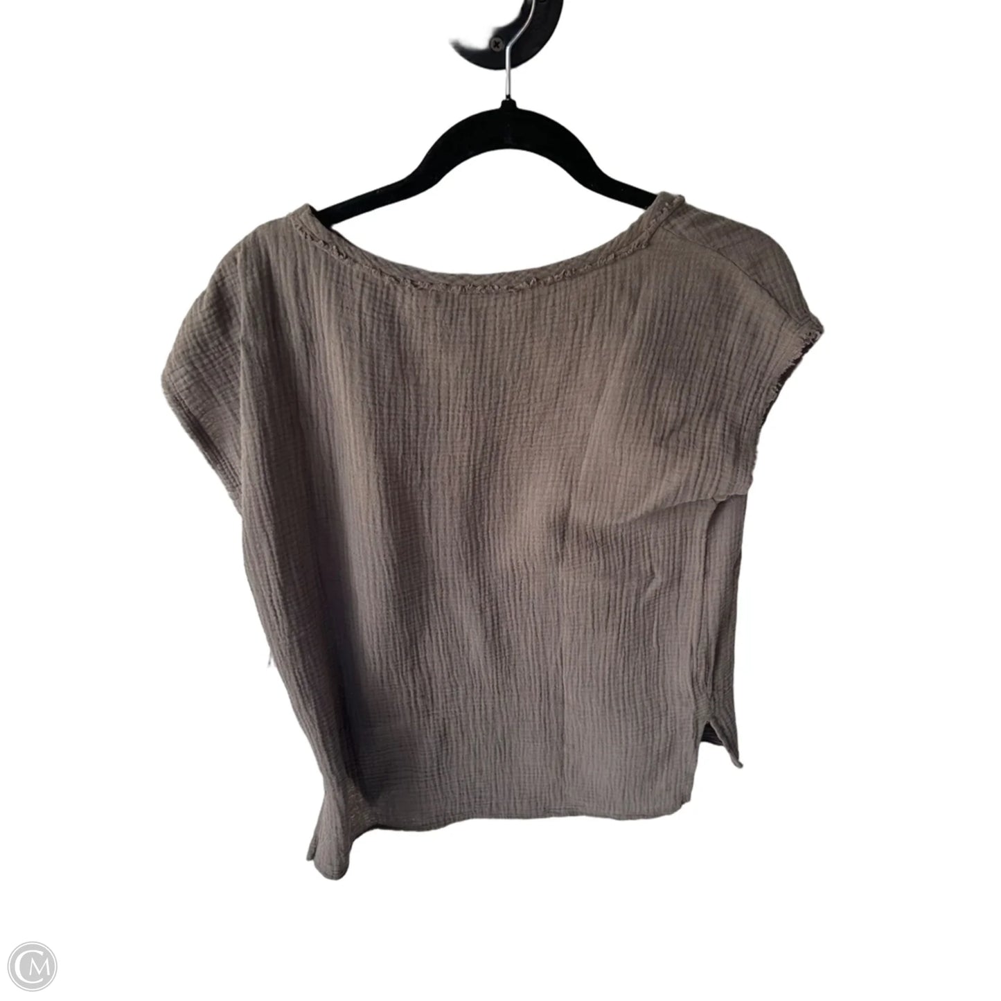 Top Short Sleeve By T Tahari In Tan, Size: Xs