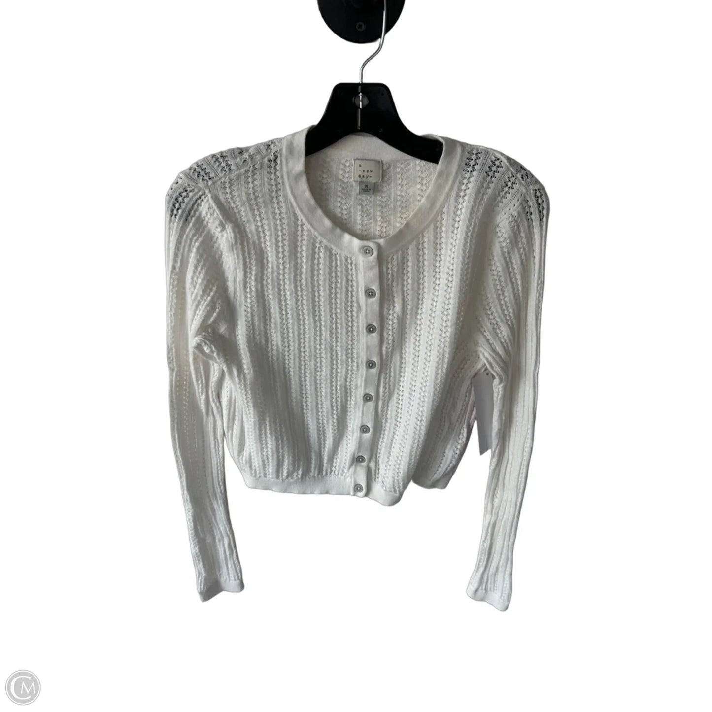 Sweater Cardigan By A New Day In Cream, Size: M