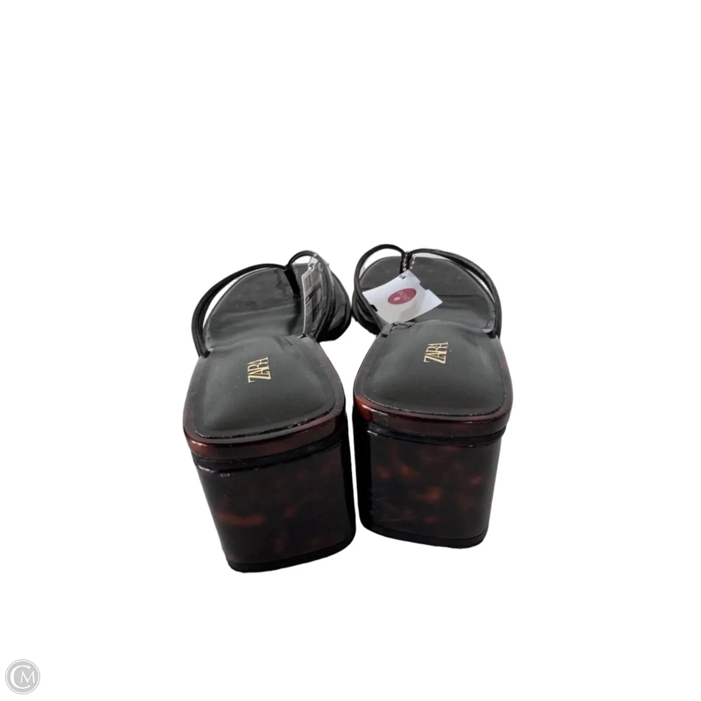 Sandals Heels Block By Zara In Tortoise Shell Print, Size: 6.5