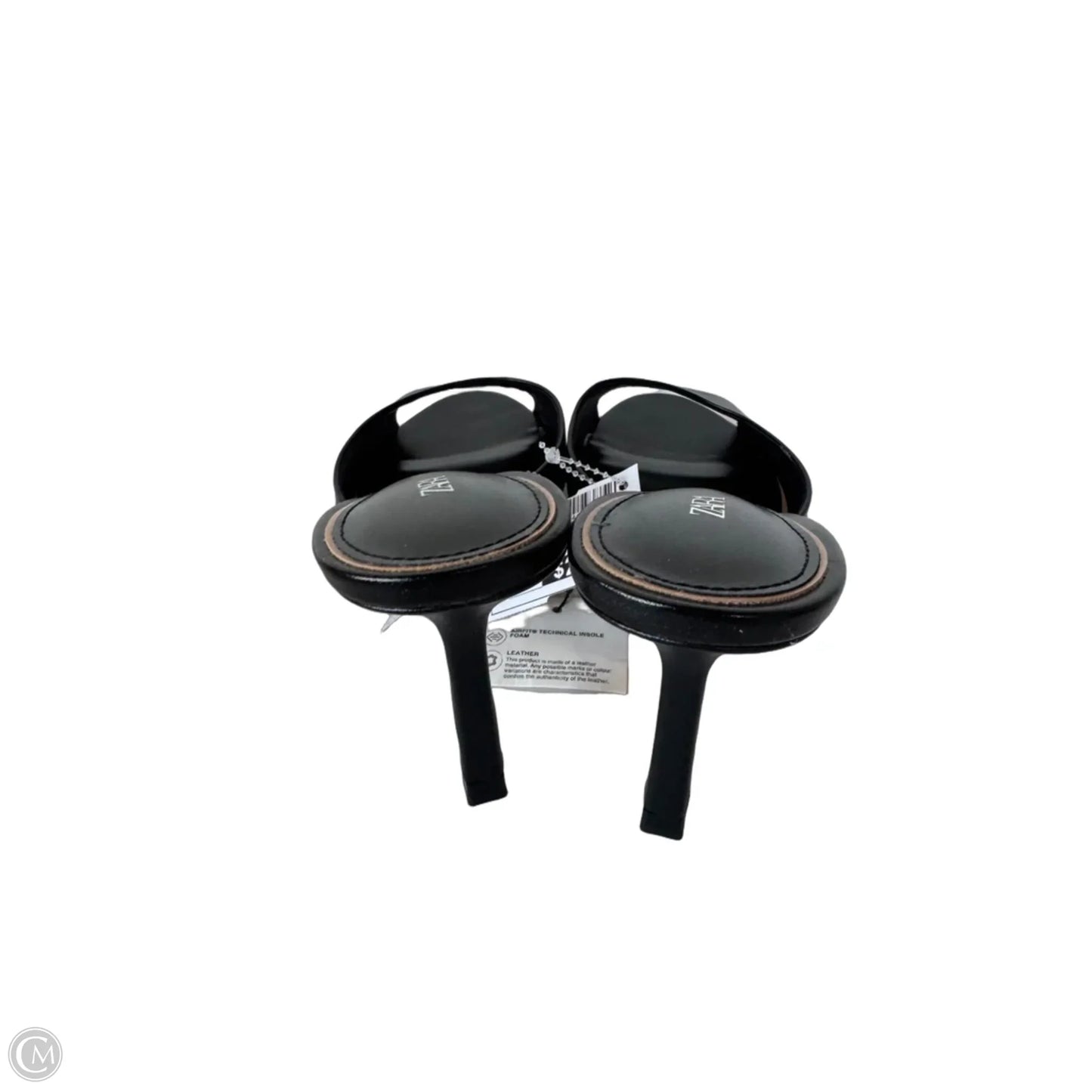 Sandals Heels Stiletto By Zara In Black, Size: 7.5