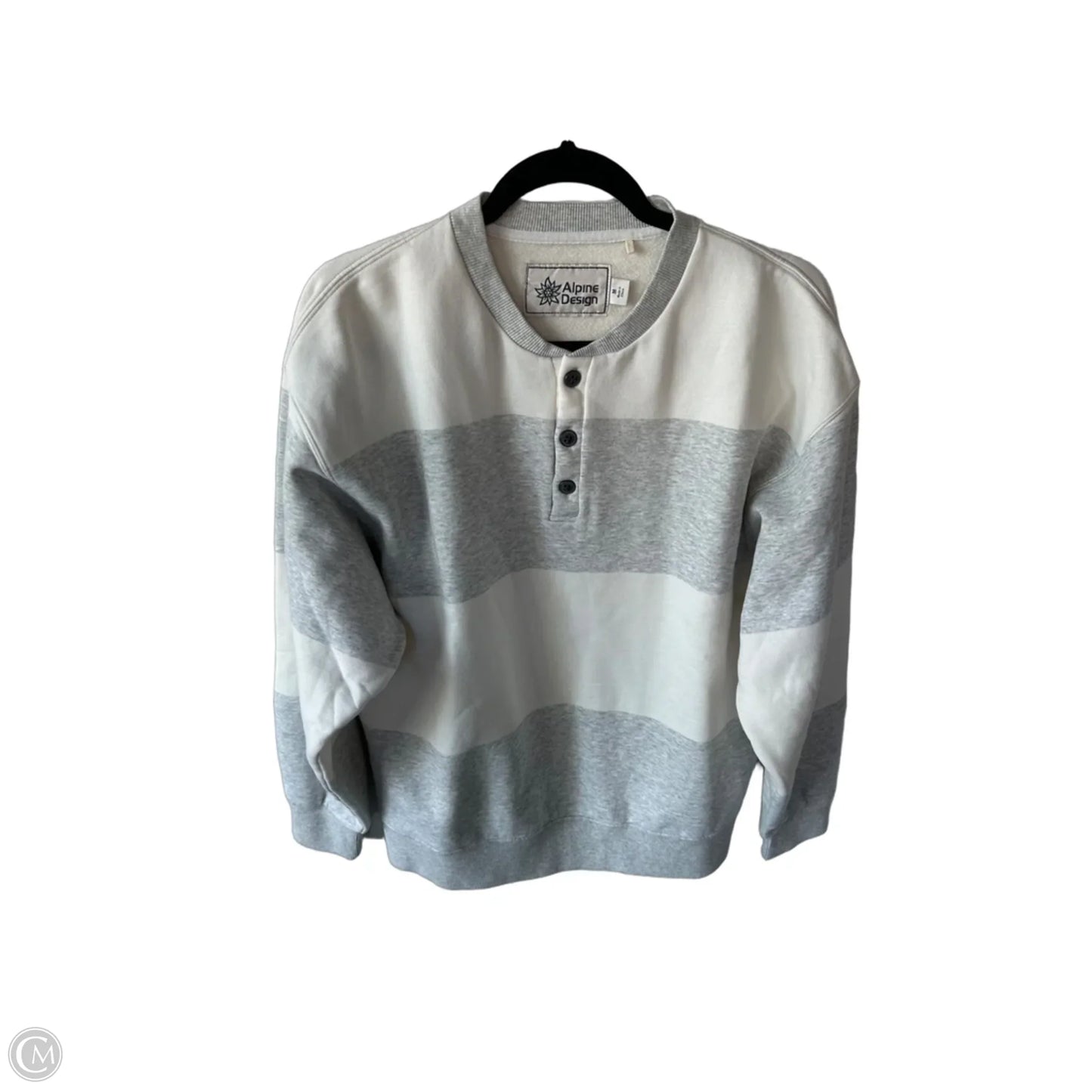Sweatshirt Crewneck By Cmc In Grey & White, Size: M