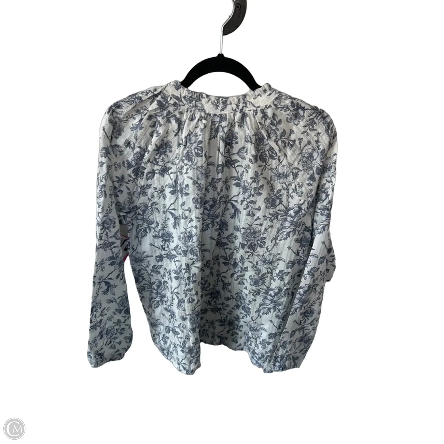 Top Long Sleeve By Natural Reflections In Blue & White, Size: S