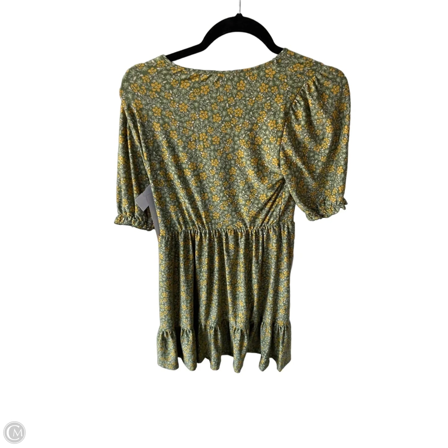 Dress Casual Short By Auw In Green & Yellow, Size: M
