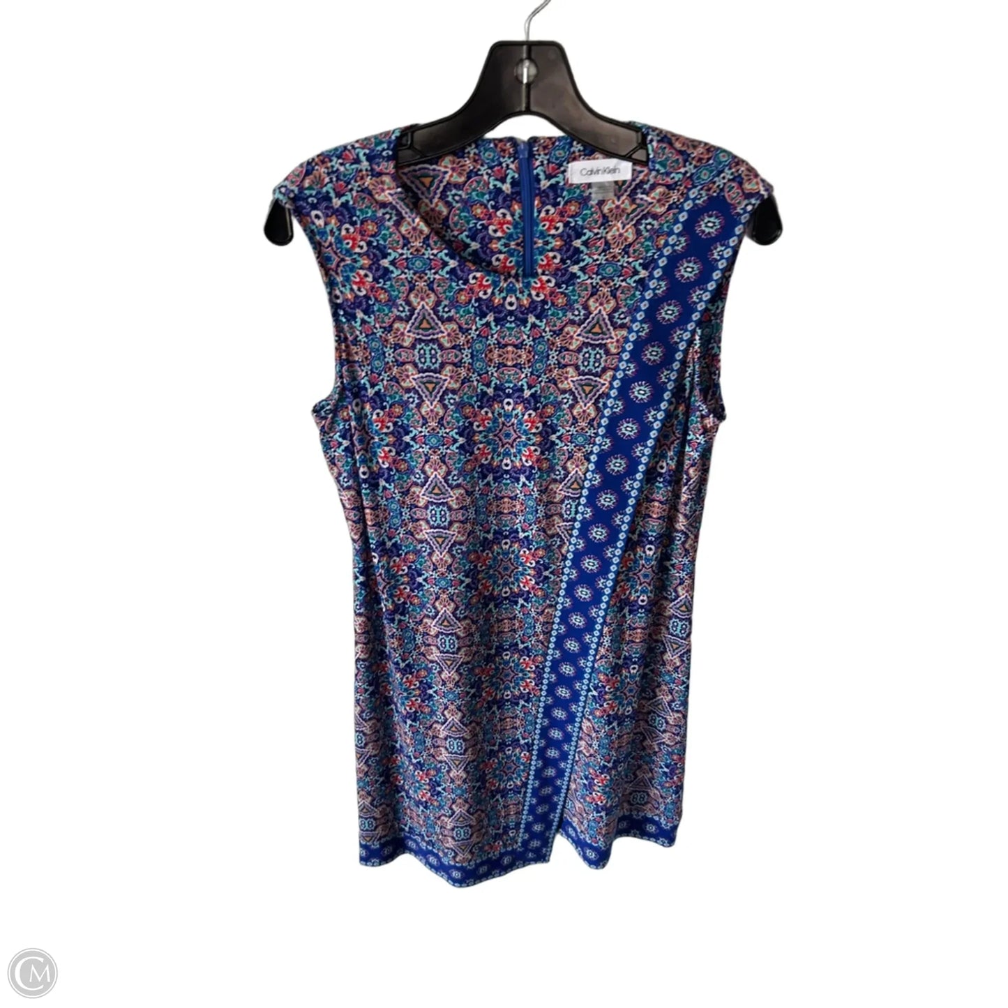 Dress Casual Short By Calvin Klein In Blue & Orange, Size: S