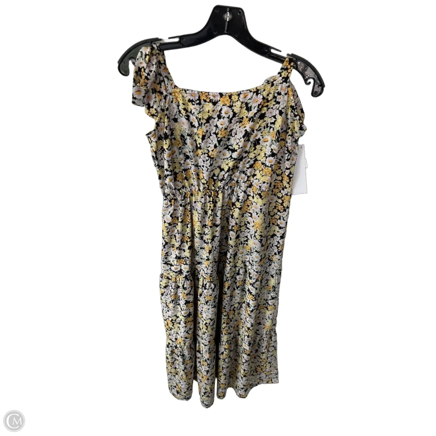Dress Casual Midi By Social Standard By Sanctuary In Black & Yellow, Size: M