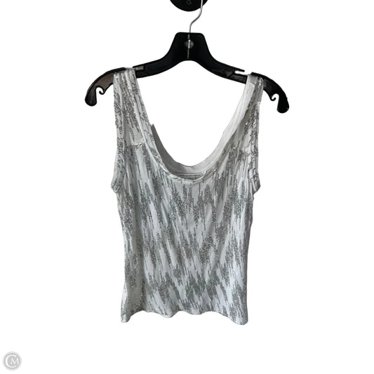 Top Sleeveless Designer By Diane Von Furstenberg In Silver & White, Size: M