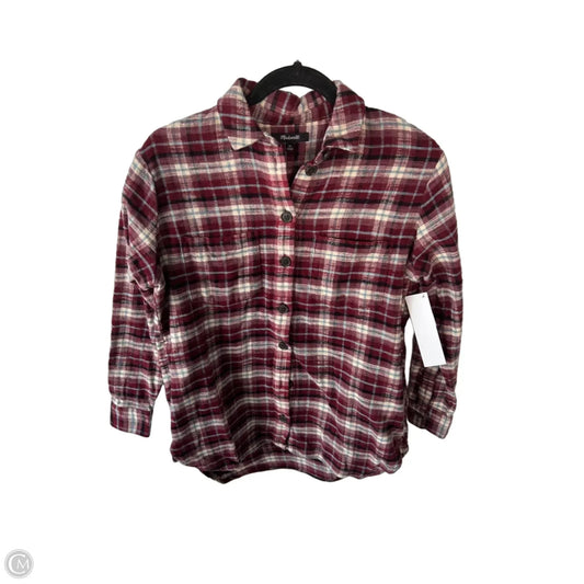 Top Long Sleeve By Madewell In Red & Tan, Size: Xs