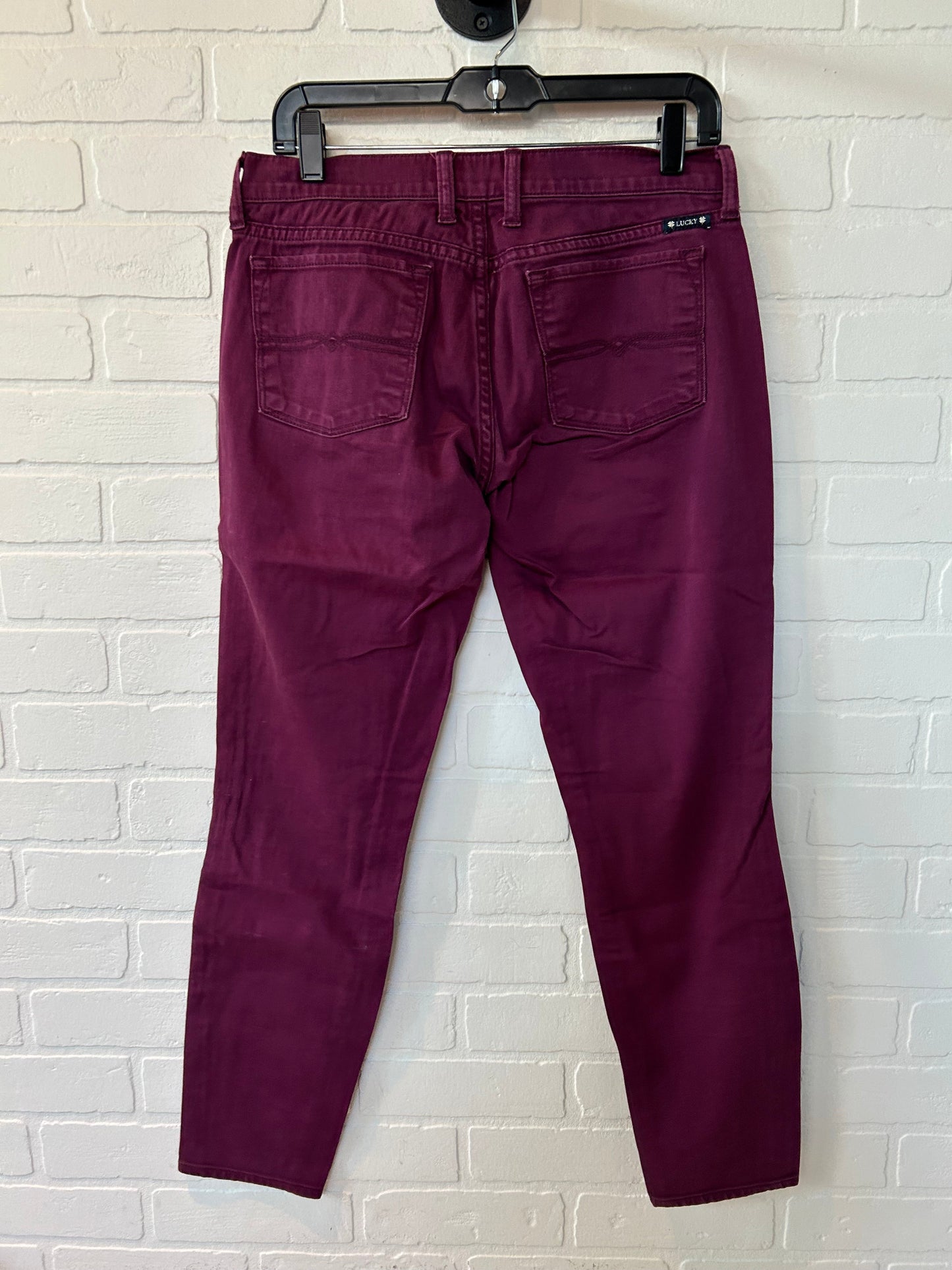 Maroon Jeans Skinny Lucky Brand, Size 2