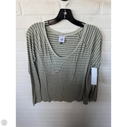 Top Long Sleeve By Cabi In Green & Grey, Size: S