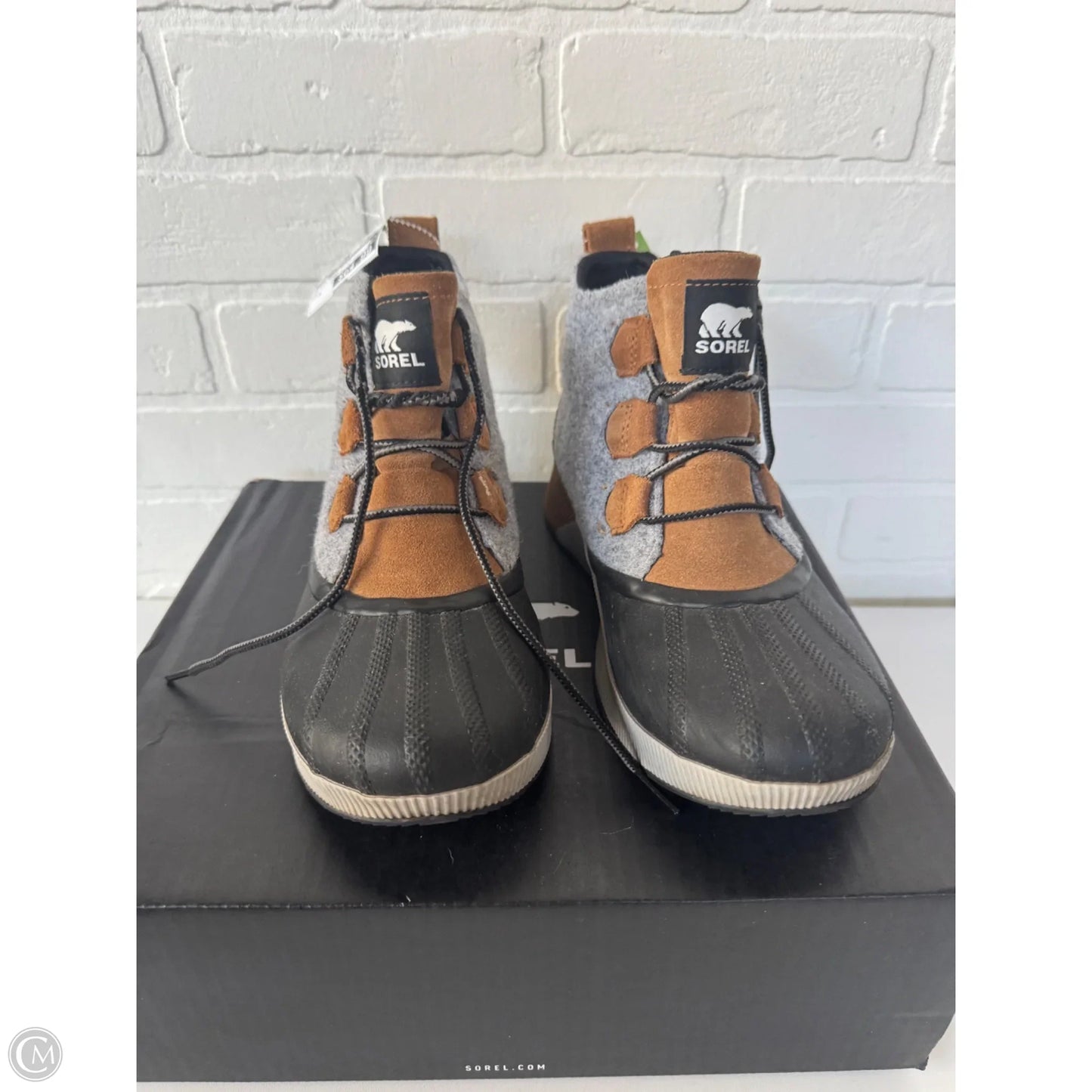 Boots Ankle Flats By Sorel In Black & Brown, Size: 9