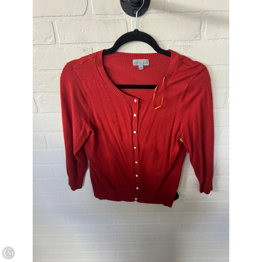 Sweater Cardigan By Joseph A. In Orange, Size: M