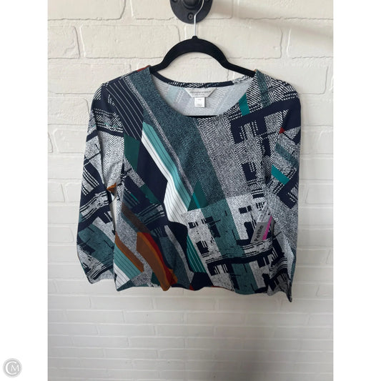 Top 3/4 Sleeve By Christopher And Banks In Brown & White, Size: Mp