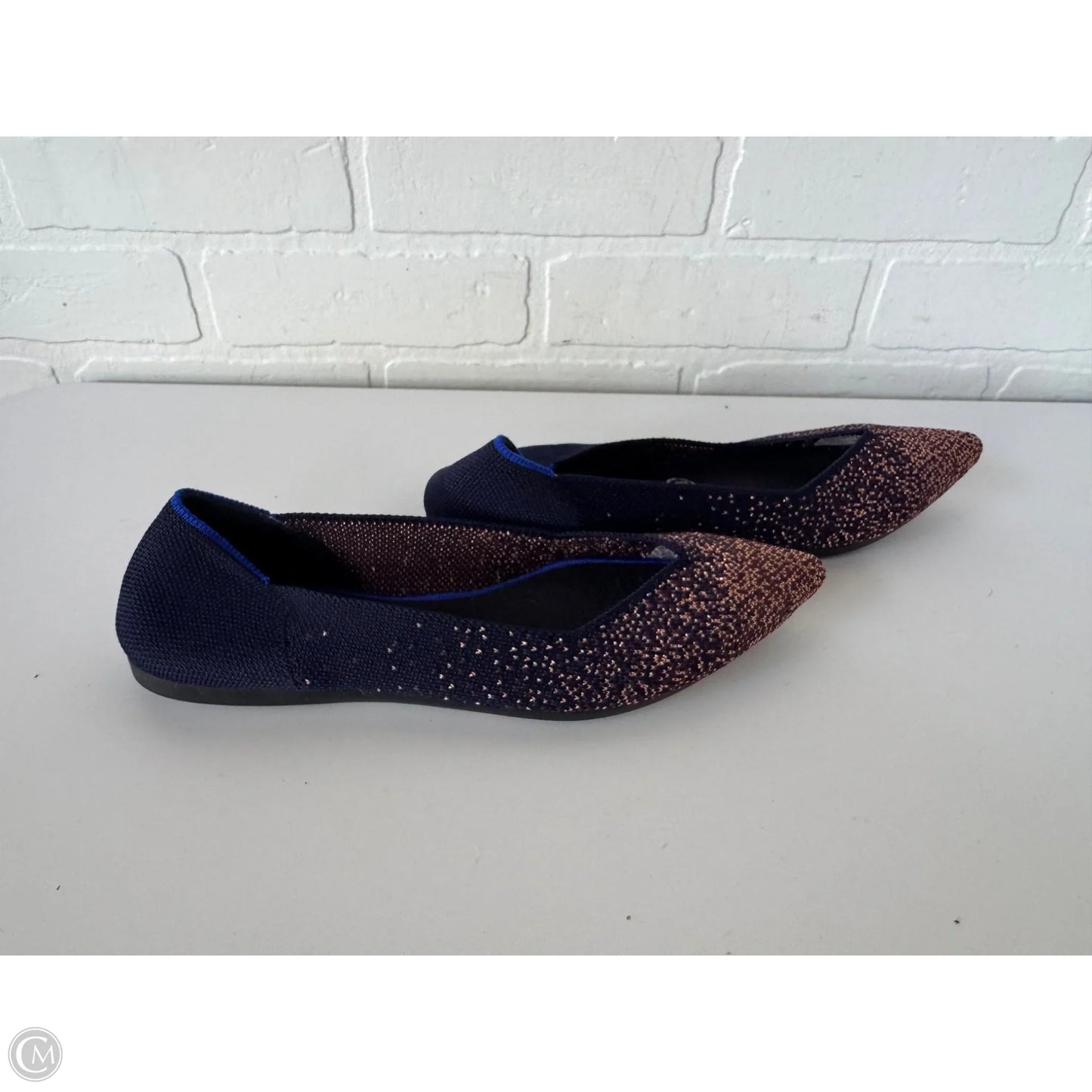 Shoes Flats By Rothys In Blue & Gold, Size: 9
