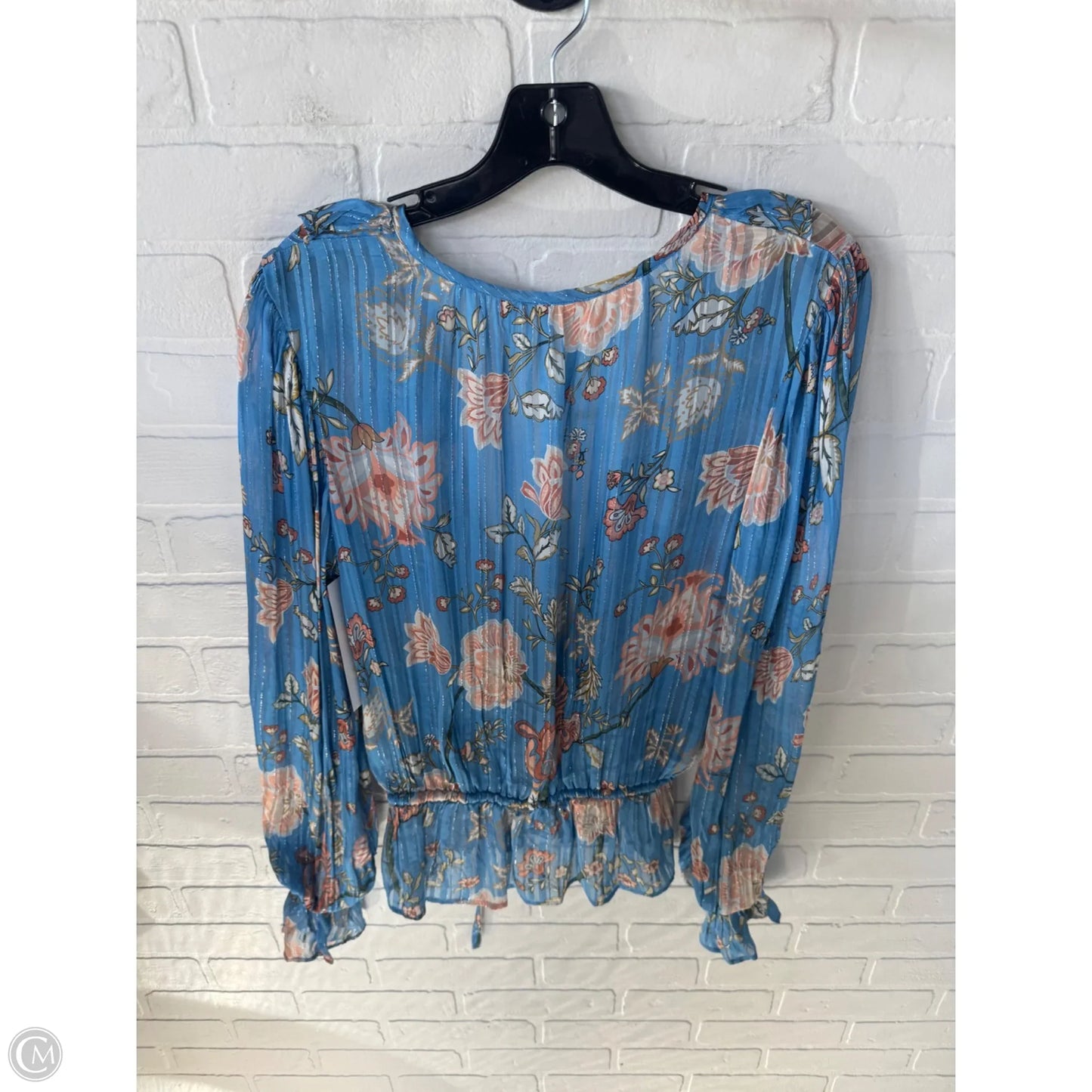 Top Long Sleeve By Ramy Brook In Blue & Orange, Size: M