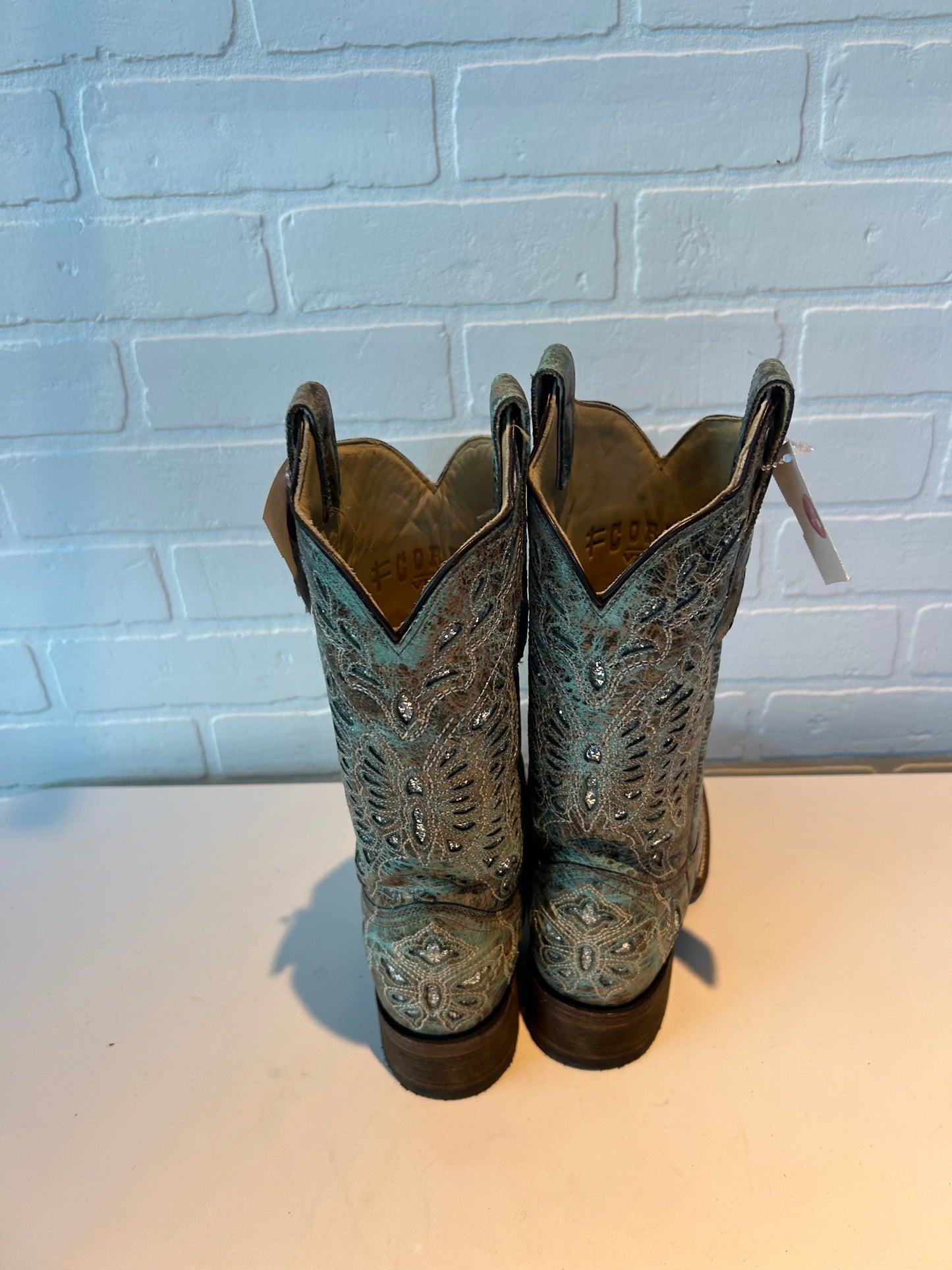 Boots Western By Corral In Green & Silver, Size: 6.5