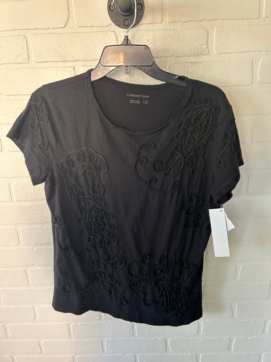 Top Short Sleeve By Coldwater Creek In Black, Size: M