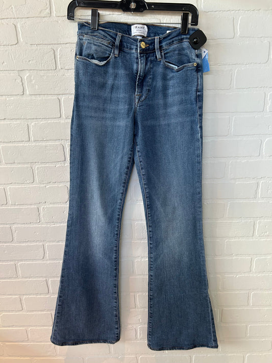 Jeans Flared By Frame In Blue Denim, Size: 4