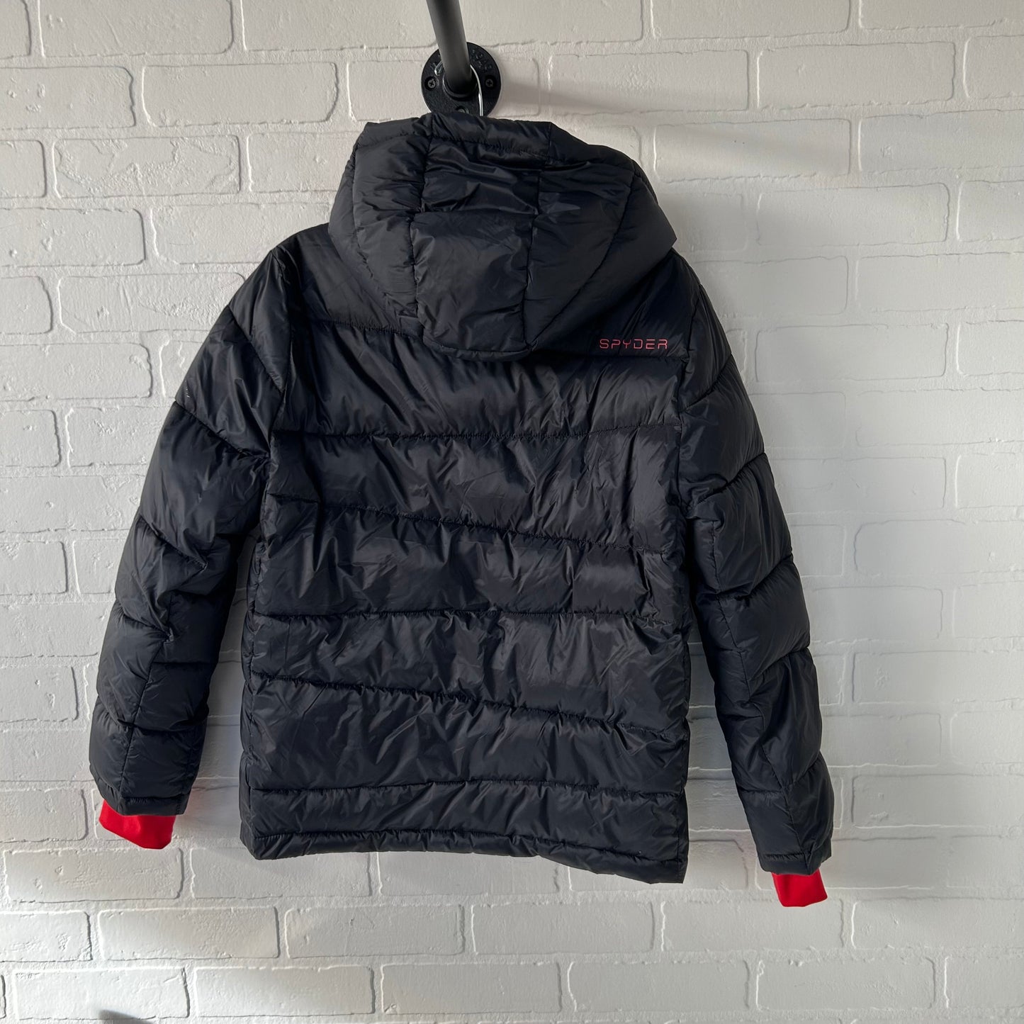 Coat Puffer & Quilted By Spyder In Black & Red, Size: L