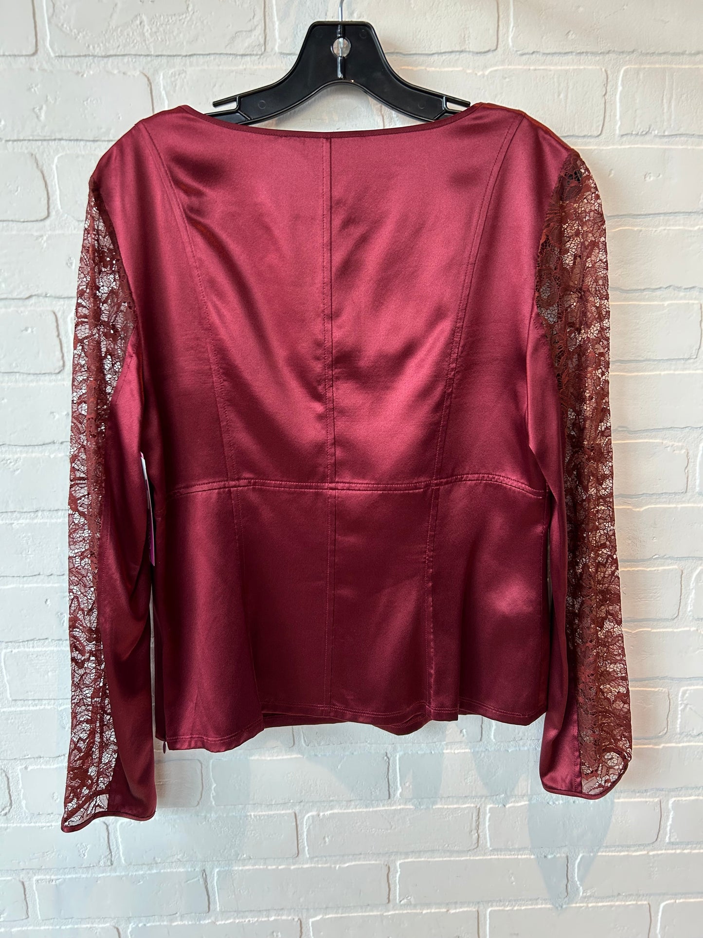 Top Long Sleeve Designer By Lafayette 148 In Maroon, Size: M