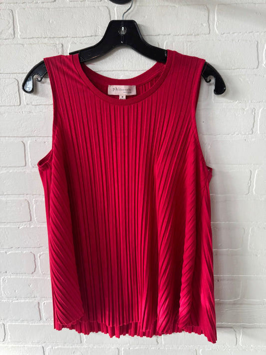 Top Sleeveless By Philosophy In Red, Size: M