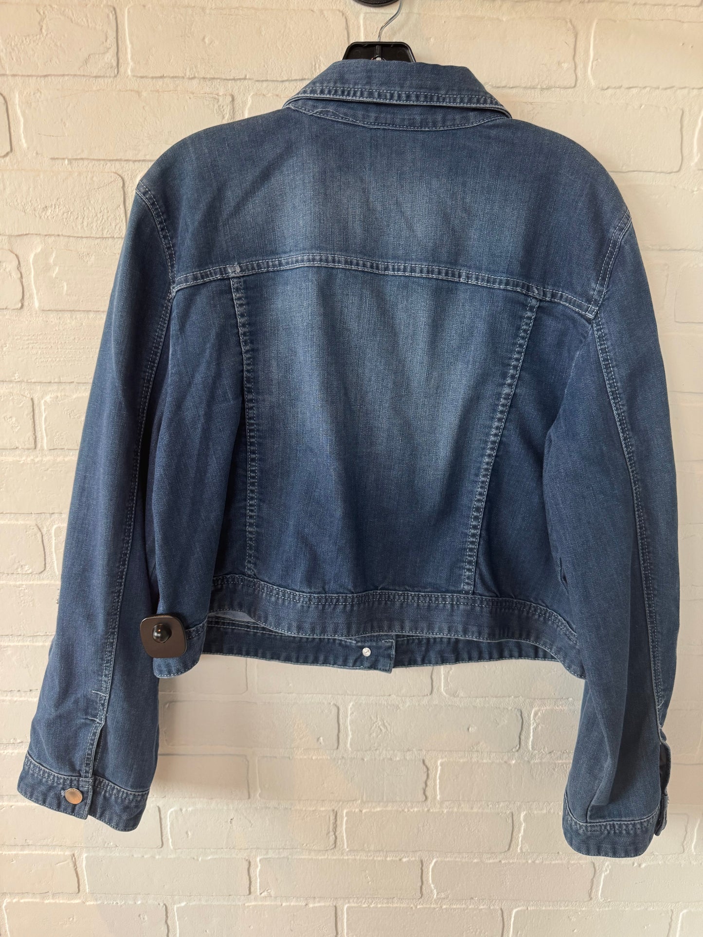 Jacket Denim By Chicos In Blue Denim, Size: Xl