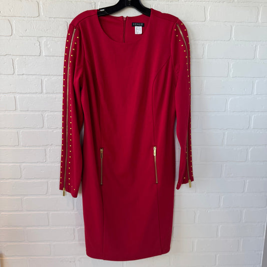 Dress Party Midi By Venus In Red, Size: 12