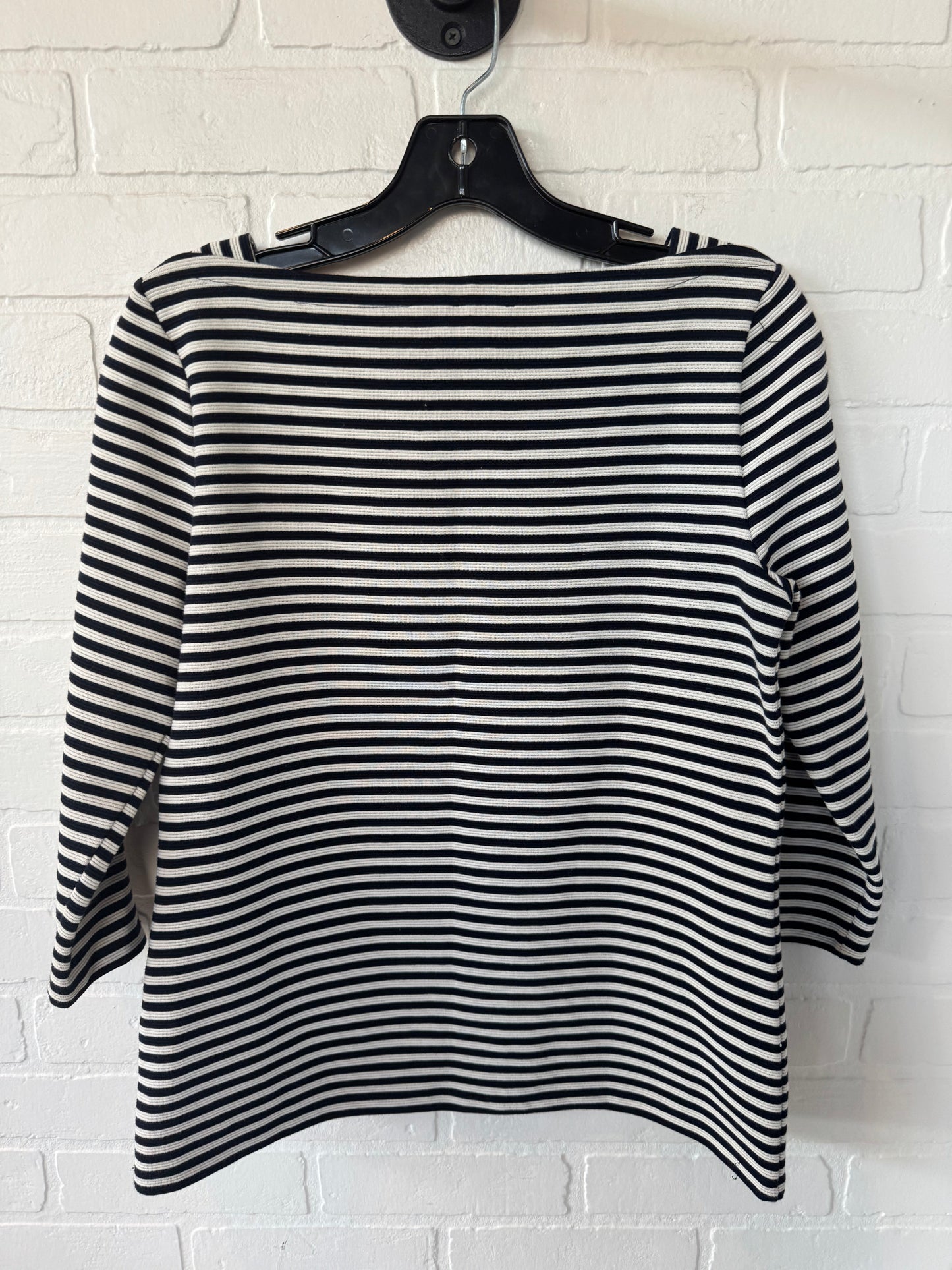 Top 3/4 Sleeve By Talbots In Black & Cream, Size: S